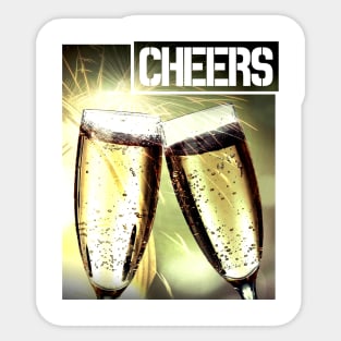 Cheers Champagne drinking Sticker